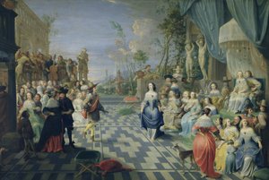 Un baile en la terraza de un palacio de Hieronymus Janssens